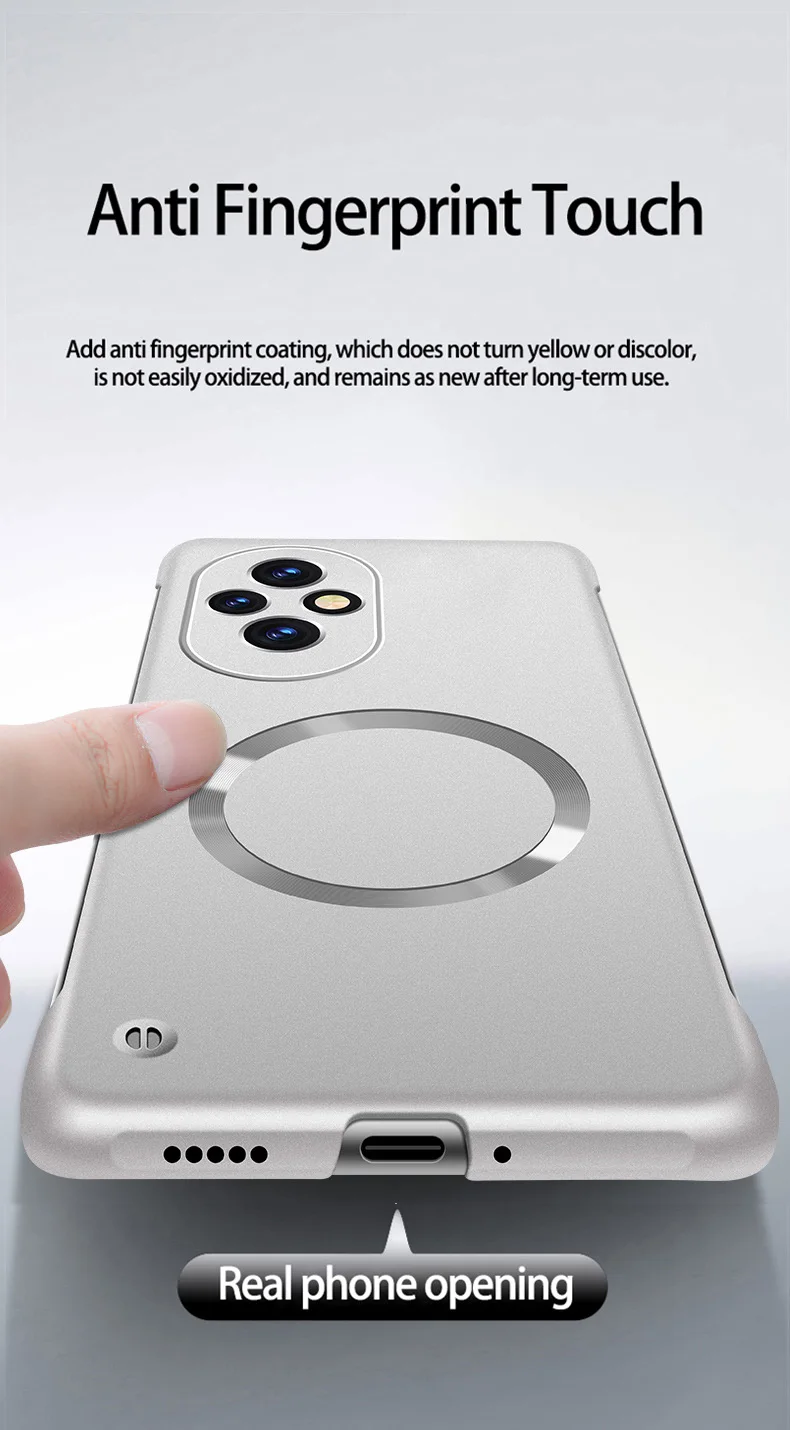 Ultrathin Slim Frameless Case For Magic 8 Lite 7Lite 6 Pro For Honor 400 Pro Magnetic Wireless Charging Hard Shell Cover