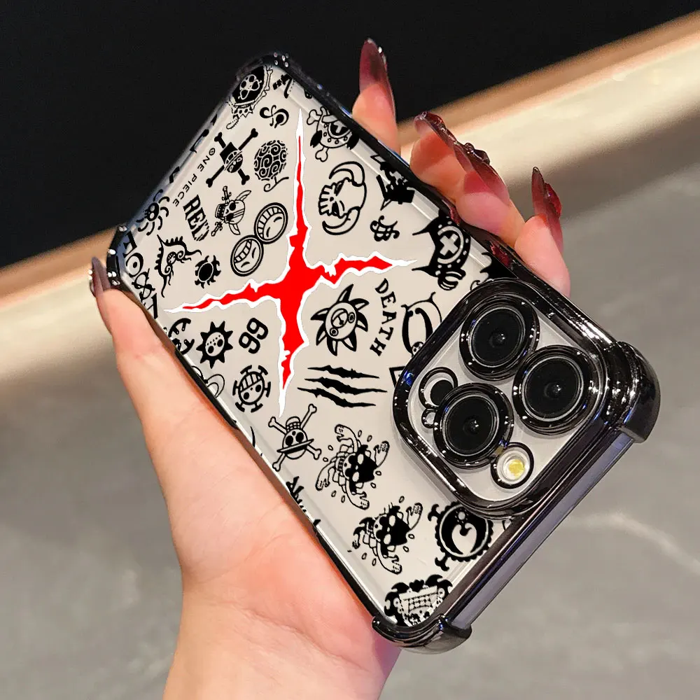 O-One Pieces Manga Funda For iPhone 17 Pro 16 15 14 13 12 11 Pro Max Case 17 Plus 17E 16E 17Air Silicone Protection Phone Cover