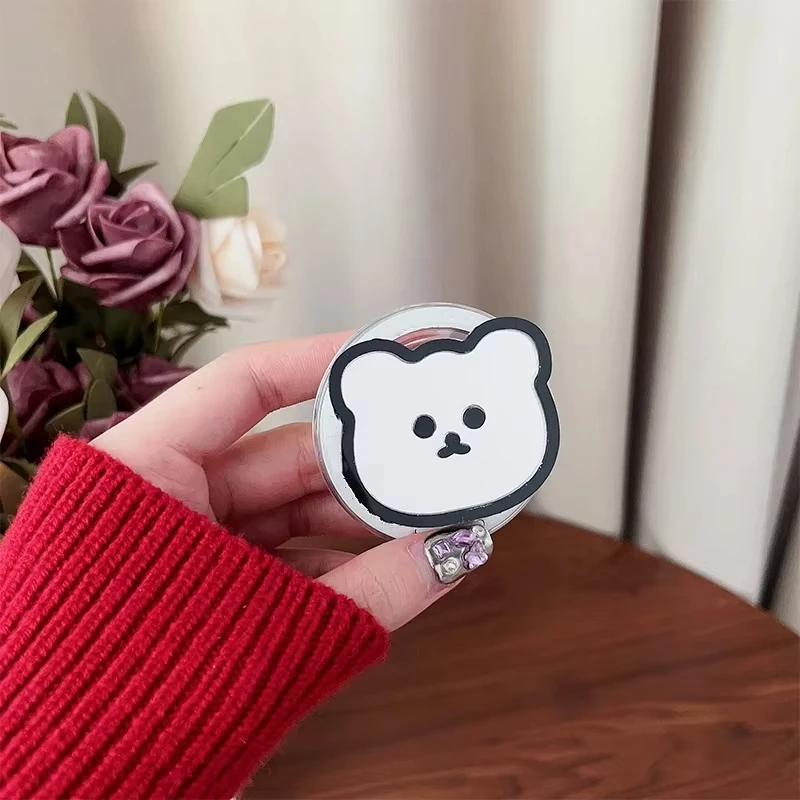 Korean Mirror Bear Magnetic Holder Phone Grip Tok Detachable Bracket for Magsafe Cute Animals Universal Smart Tok For iPhone 13