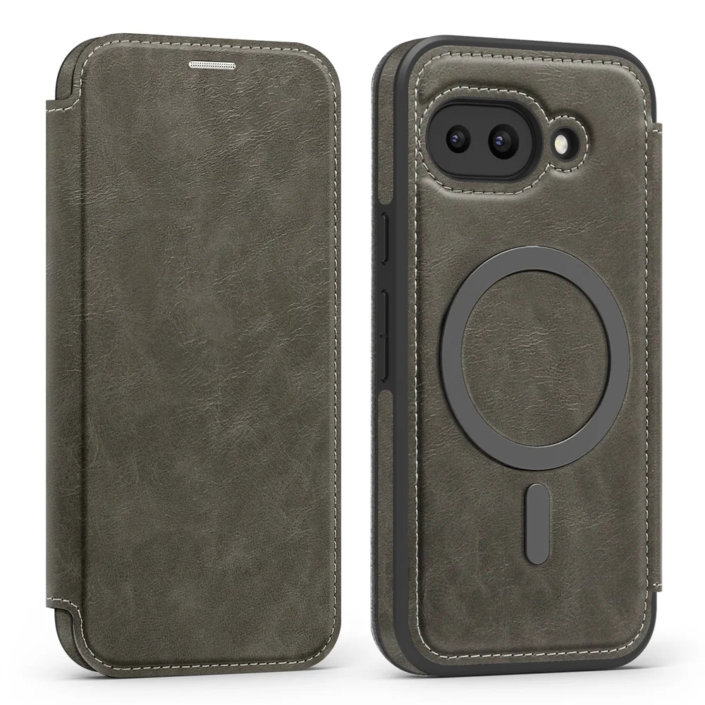 Luxury Flip Magnetic Slot Card Holder Leather Magnet Phone Case For Google Pixel 11 10 8 9 Pro XL 9A Solid Color Business Cover