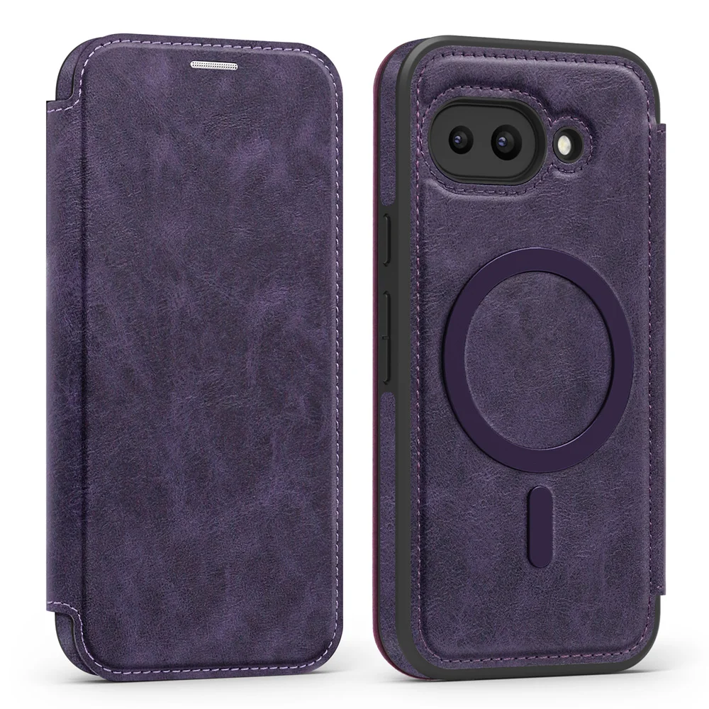 Luxury Flip Magnetic Slot Card Holder Leather Magnet Phone Case For Google Pixel 11 10 8 9 Pro XL 9A Solid Color Business Cover