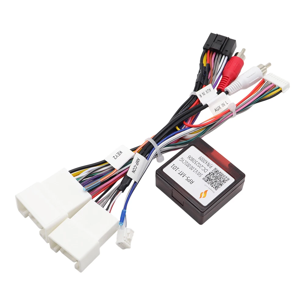 Car 16pin Audio Wiring Harness Canbus Decoder Box RP5-MT-101 for Mitsubishi Outlander Pajero Stereo Installation Wire Adapter