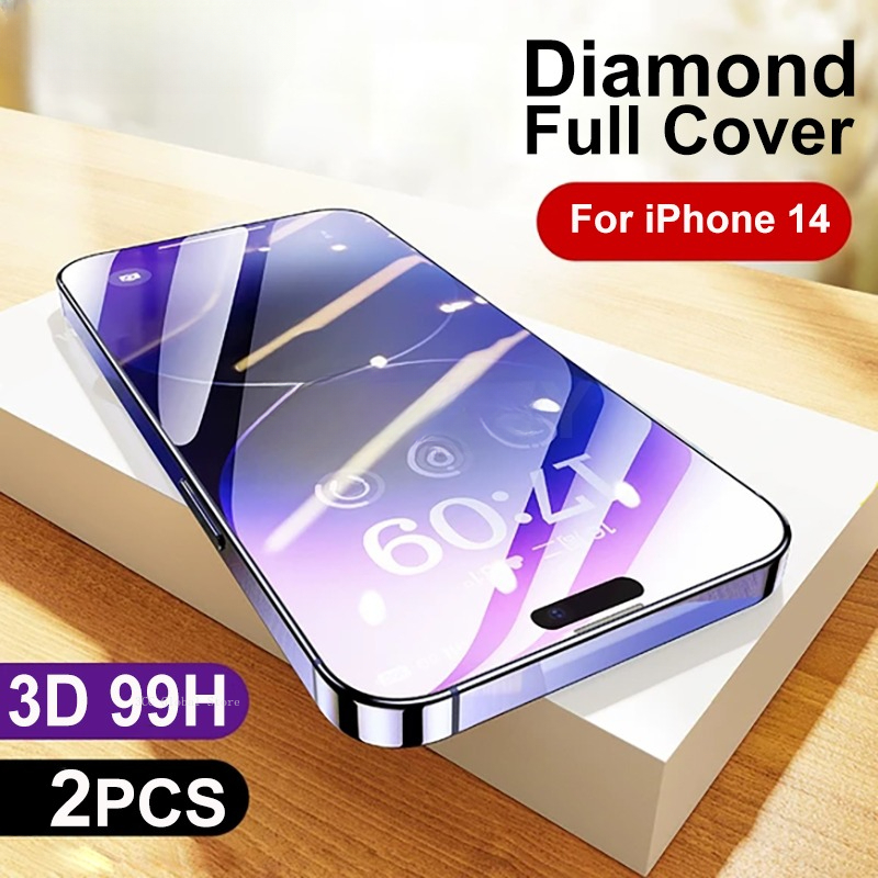 2Pcs 99H Protective Glass For iPhone 13 12 Mini 11 Pro 14 Pro Max Screen Protector For Iphone 14 7 8 15 Plus X XR XS Max Glass