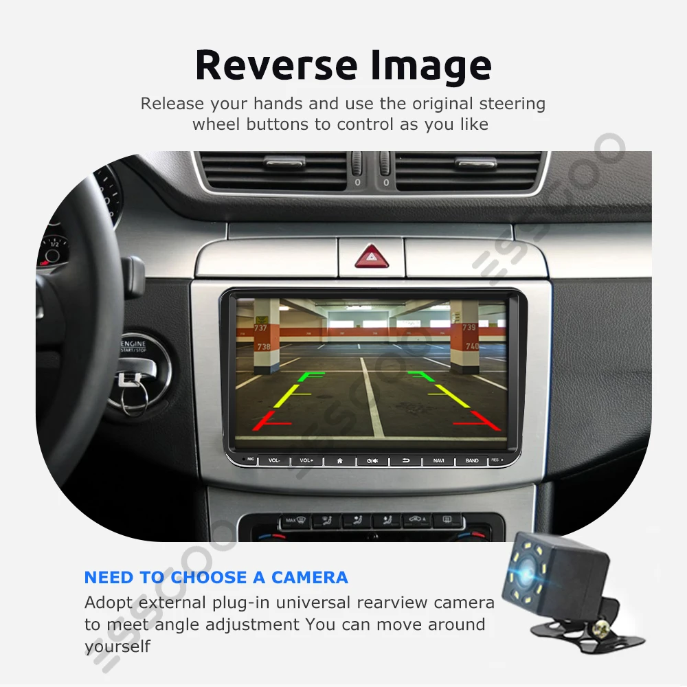 ESSGOO 2 Din Android Car Radio 9 Inch Carplay RDS AM FM Bluetooth WiFi Multimedia Autoradio For VW Volkswagen Passat B6 B7 Skoda