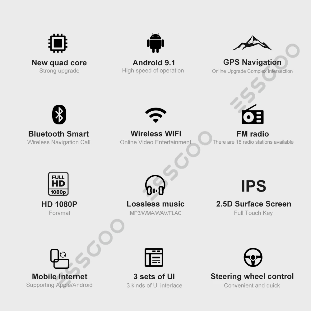 ESSGOO 2 Din Android Car Radio 9 Inch Carplay RDS AM FM Bluetooth WiFi Multimedia Autoradio For VW Volkswagen Passat B6 B7 Skoda