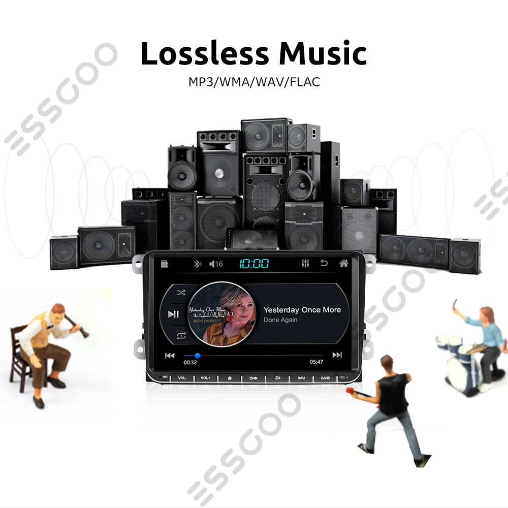 ESSGOO 2 Din Android Car Radio 9 Inch Carplay RDS AM FM Bluetooth WiFi Multimedia Autoradio For VW Volkswagen Passat B6 B7 Skoda