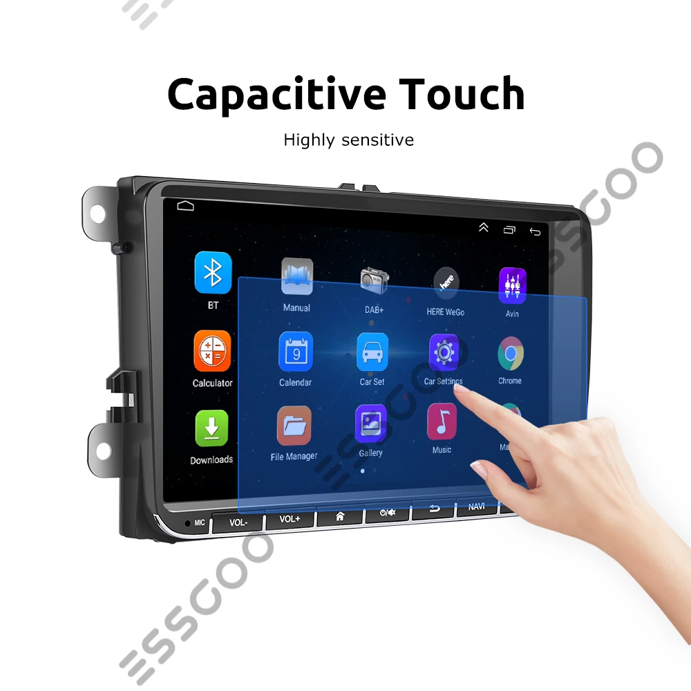ESSGOO 2 Din Android Car Radio 9 Inch Carplay RDS AM FM Bluetooth WiFi Multimedia Autoradio For VW Volkswagen Passat B6 B7 Skoda