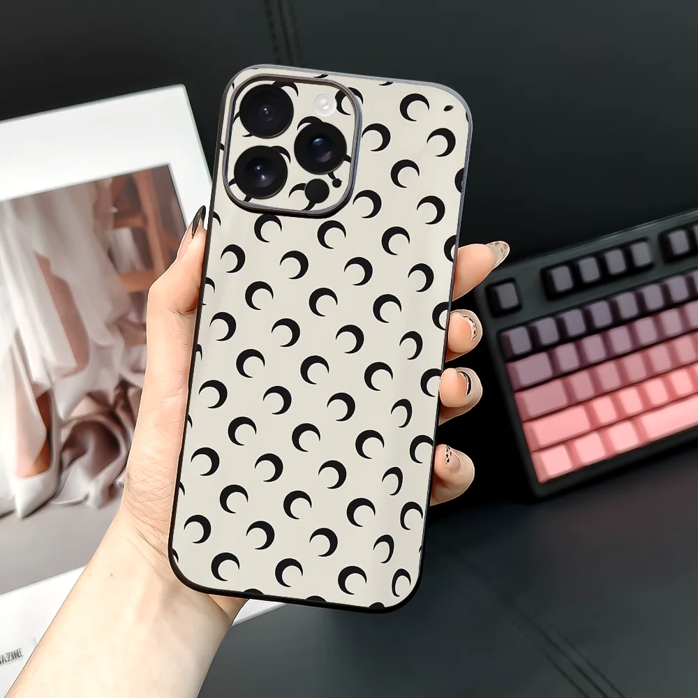 Crescent M-Marines Serre Design Phone Case For iPhone 16 15 14 13 12 11 PRO MAX PLUS Mini TPU Soft to Skin-friendly case