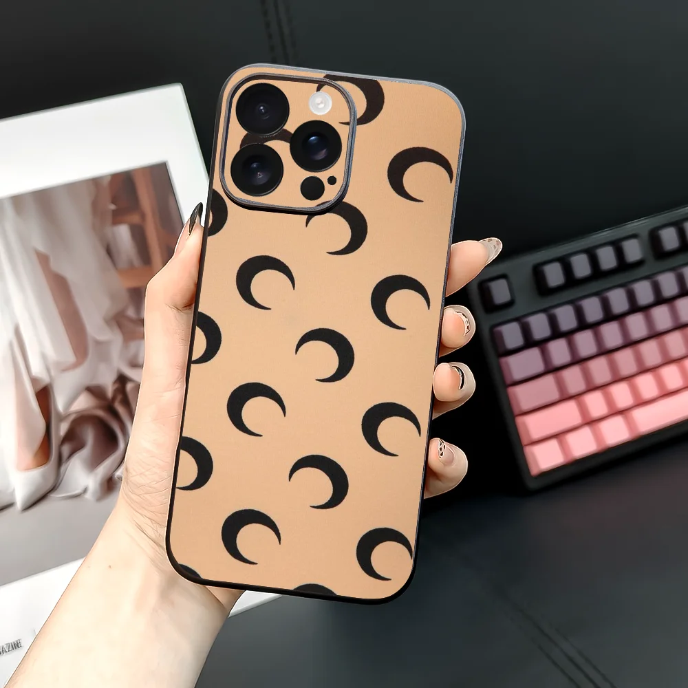 Crescent M-Marines Serre Design Phone Case For iPhone 16 15 14 13 12 11 PRO MAX PLUS Mini TPU Soft to Skin-friendly case