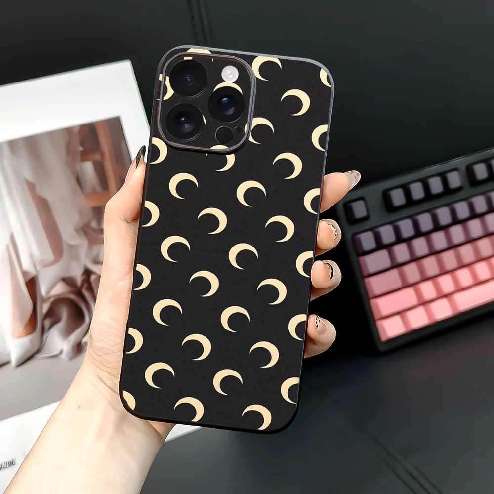 Crescent M-Marines Serre Design Phone Case For iPhone 16 15 14 13 12 11 PRO MAX PLUS Mini TPU Soft to Skin-friendly case