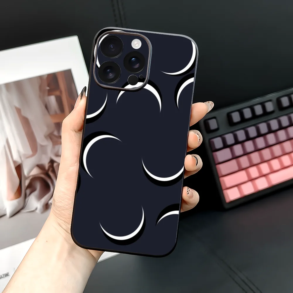 Crescent M-Marines Serre Design Phone Case For iPhone 16 15 14 13 12 11 PRO MAX PLUS Mini TPU Soft to Skin-friendly case