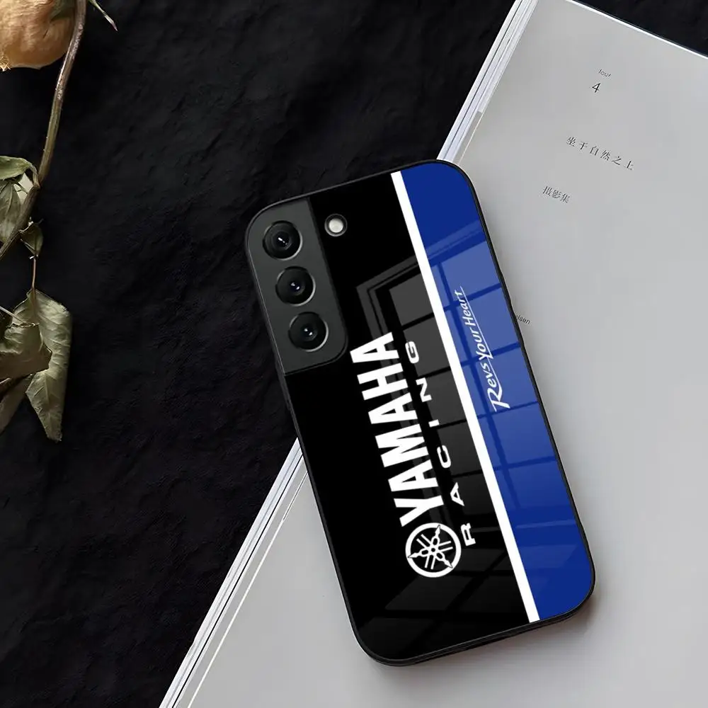 Motorcycle Racing Y-YamahaES-A Phone Case Glass For Samsung Galaxy S21 S26 S25 S22 S20 S24 S23 Ultra Fe Plus A16 A34 A54 A24 A53