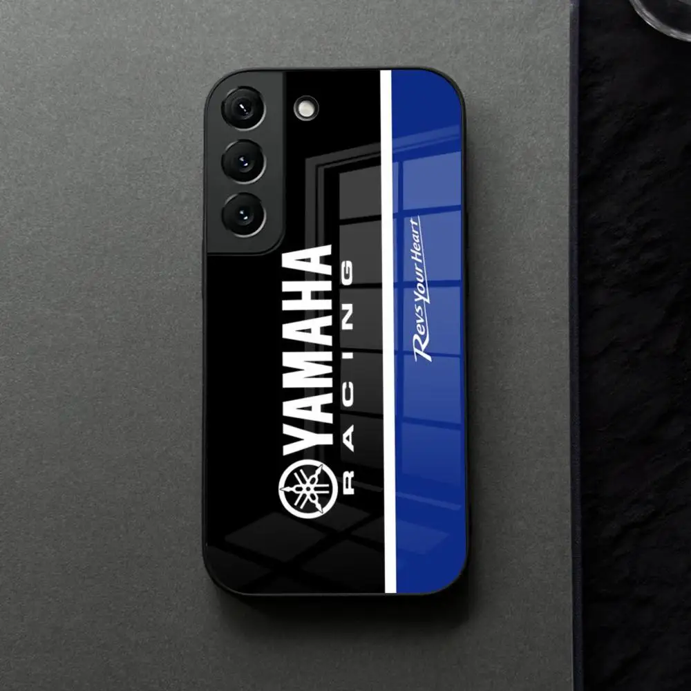 Motorcycle Racing Y-YamahaES-A Phone Case Glass For Samsung Galaxy S21 S26 S25 S22 S20 S24 S23 Ultra Fe Plus A16 A34 A54 A24 A53