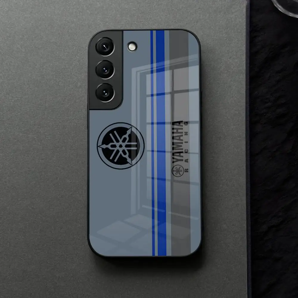 Motorcycle Racing Y-YamahaES-A Phone Case Glass For Samsung Galaxy S21 S26 S25 S22 S20 S24 S23 Ultra Fe Plus A16 A34 A54 A24 A53