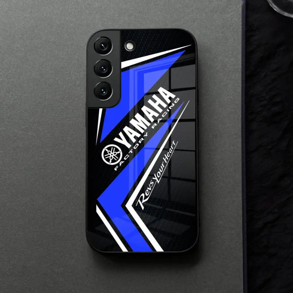 Motorcycle Racing Y-YamahaES-A Phone Case Glass For Samsung Galaxy S21 S26 S25 S22 S20 S24 S23 Ultra Fe Plus A16 A34 A54 A24 A53