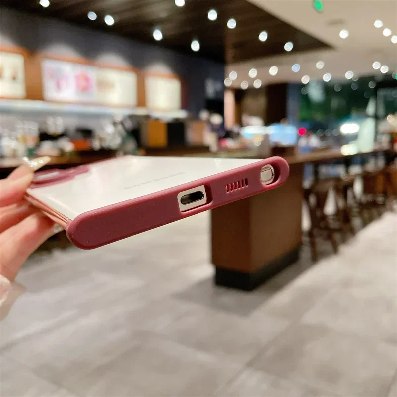 Built-in Camera Lens Protector Frameless Silicone Bumper Case for Samsung Galaxy S23 S24 Plus S22 Ultra S24+ Shockproof Cover