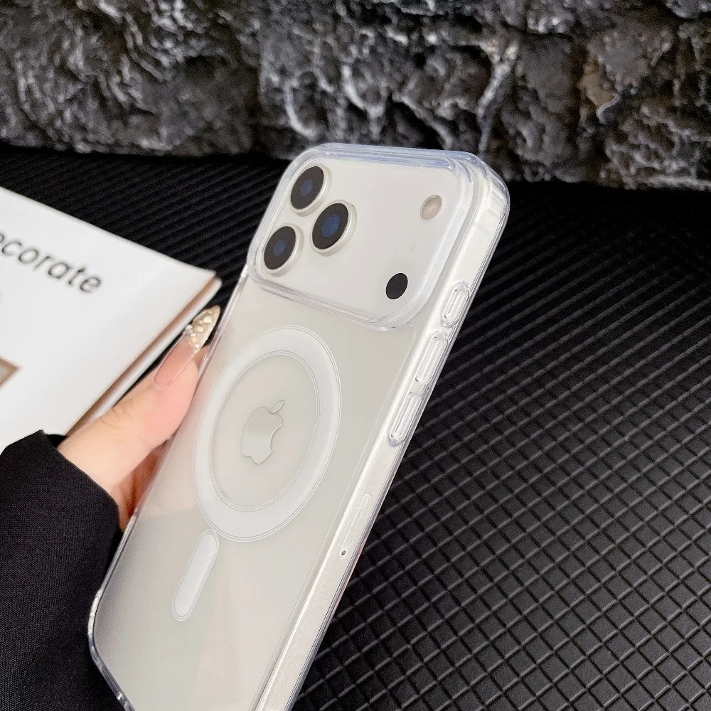 Transparent Original Magnetic Phone Case for Apple IPhone 18 17 16 15 14 Plus 13 12 Mini 11 Pro XS Max for Magsafe Clear Cover