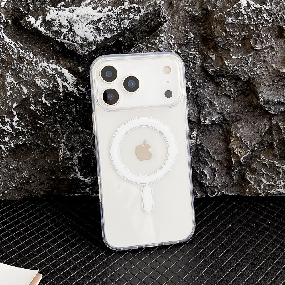 Transparent Original Magnetic Phone Case for Apple IPhone 18 17 16 15 14 Plus 13 12 Mini 11 Pro XS Max for Magsafe Clear Cover