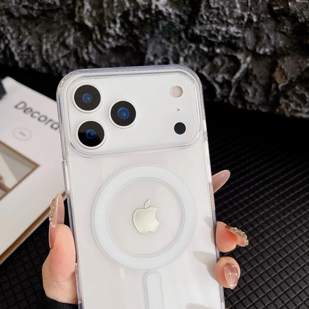 Transparent Original Magnetic Phone Case for Apple IPhone 18 17 16 15 14 Plus 13 12 Mini 11 Pro XS Max for Magsafe Clear Cover