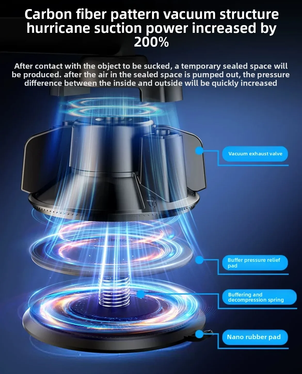 Universal Angle Adjustment Vacuum Suction Metal Cantilever Magnetic Stand for All Phones/Tablets Desktop & Wall-Mounted Use
