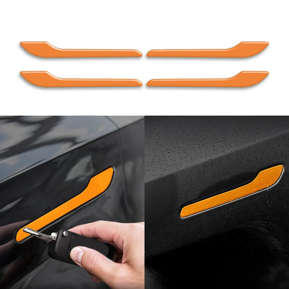 for Tesla model 3 model Y-shaped anti scratch car Reflective decal General Motors Car door handle 3D gel sticker anti scratch