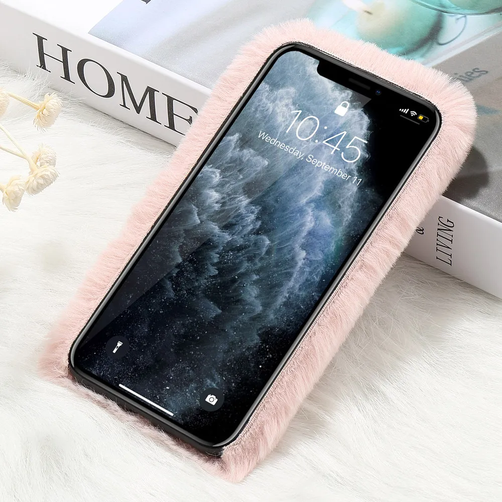 Soft Plush Phone Case for Samsung Galaxy S24 S23 S22 Ultra S21 S20 Fe S10 S9 S8 Note 20 Furry Rabbit Bunny Warm Furd Hair Cover
