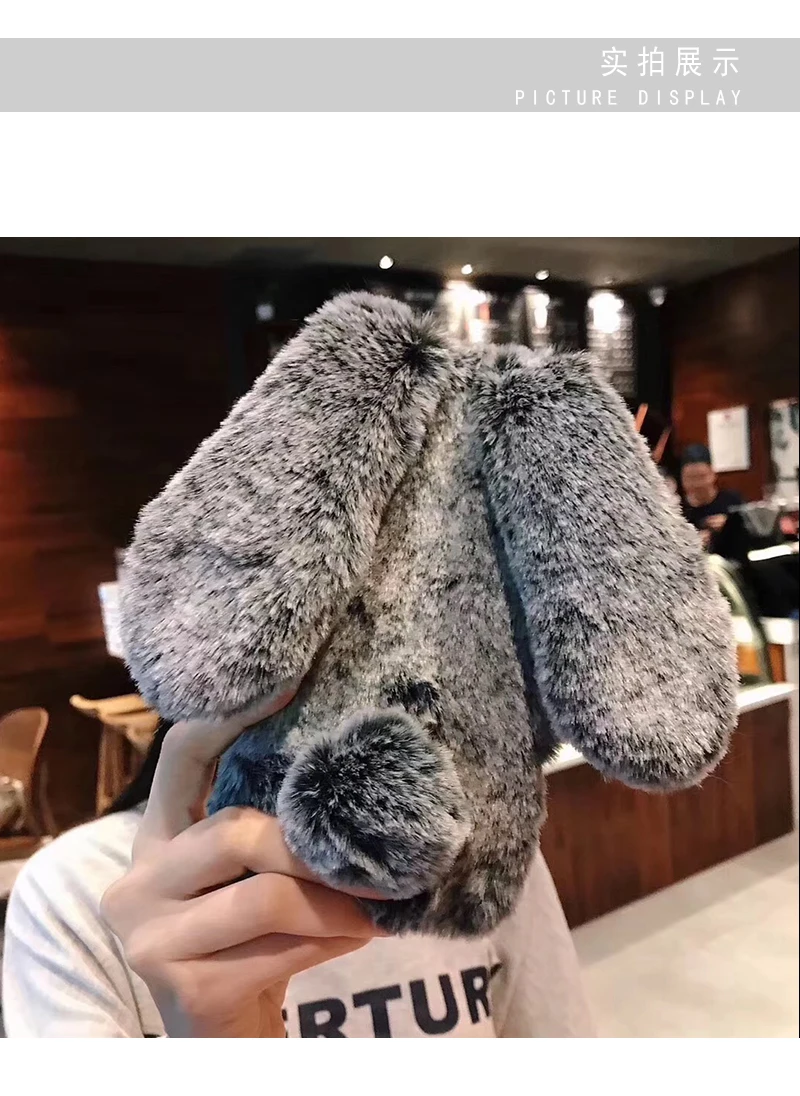 Soft Plush Phone Case for Samsung Galaxy S24 S23 S22 Ultra S21 S20 Fe S10 S9 S8 Note 20 Furry Rabbit Bunny Warm Furd Hair Cover