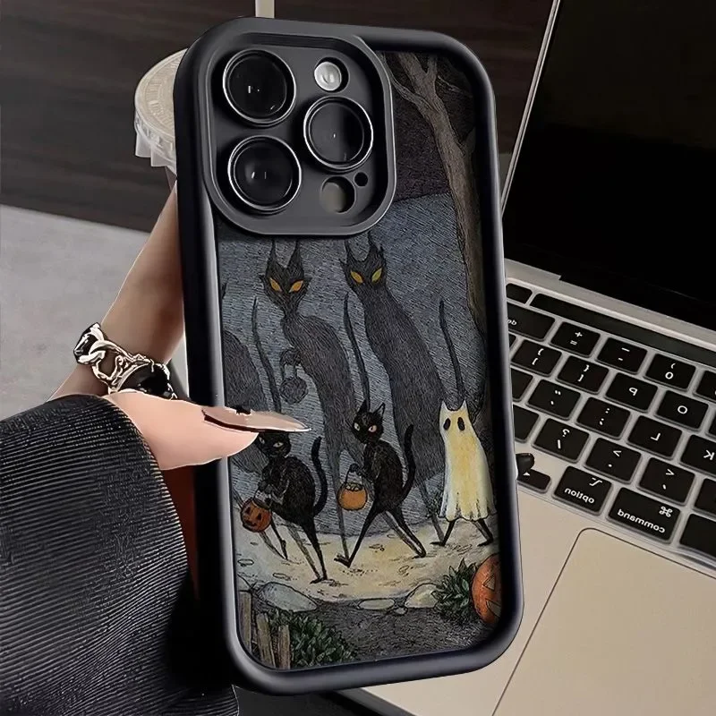 A54 5g Case For Samsung A16 Dark Funny Monster Cat Fox S22 Plus S21FE S23 S24 S25 S26 Ultra Galaxy A15 A55 A52 A53 A13 A34 Cover