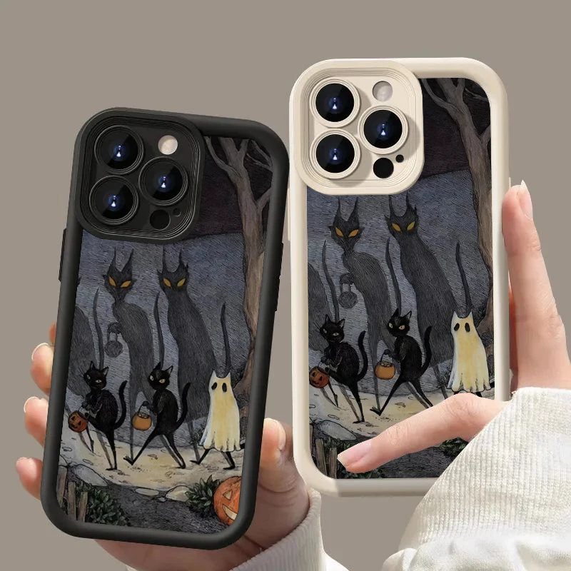 A54 5g Case For Samsung A16 Dark Funny Monster Cat Fox S22 Plus S21FE S23 S24 S25 S26 Ultra Galaxy A15 A55 A52 A53 A13 A34 Cover