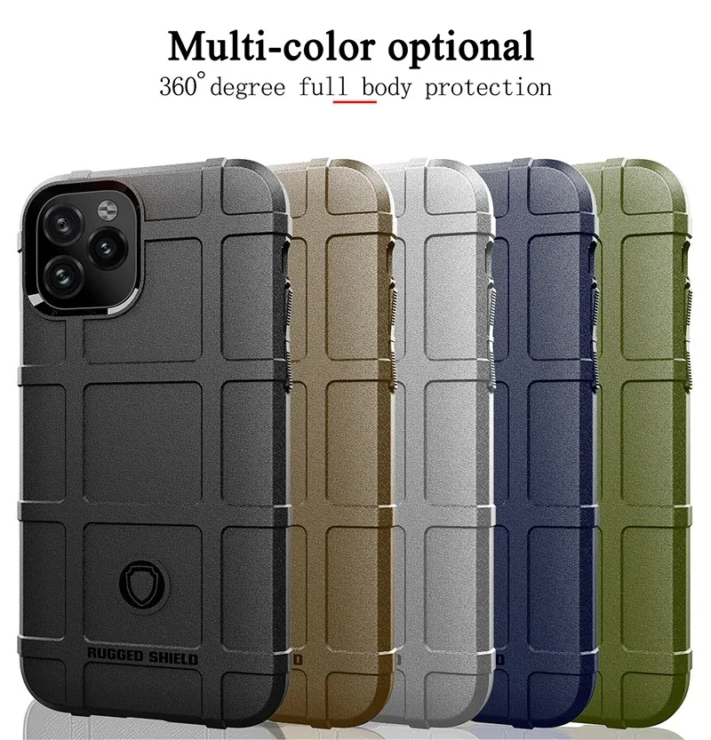 Shockproof Rugged Shield Matte Rubber Case for iPhone 18 15 14 13 12 11 16 17 Pro Max IPhone18 Dropproof Military Armor Cover
