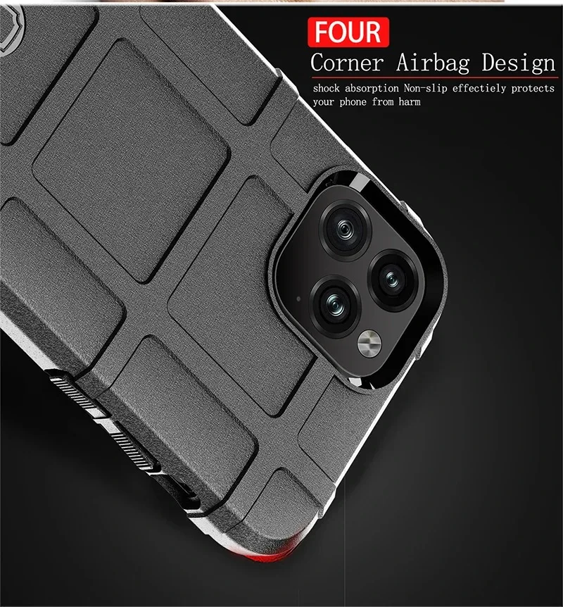 Shockproof Rugged Shield Matte Rubber Case for iPhone 18 15 14 13 12 11 16 17 Pro Max IPhone18 Dropproof Military Armor Cover