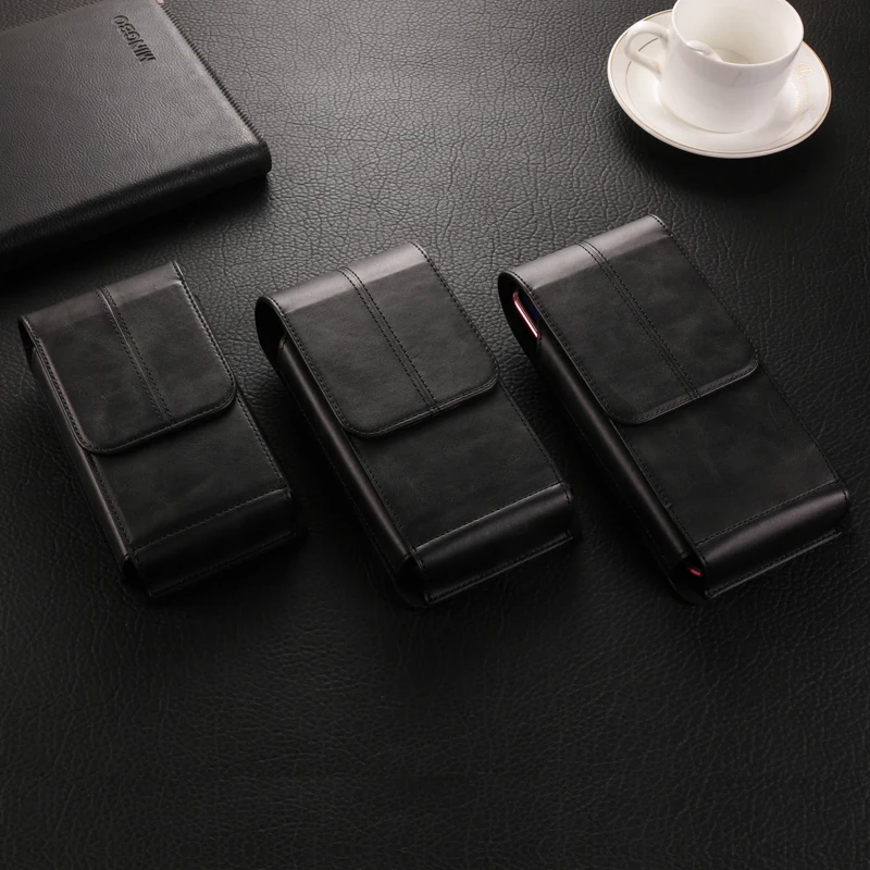 For iphone 17/17Pro/16Pro Max/16Plus/15/15Pro/14Pro Max/14Pro/14/13/12 Luxury Leather Belt Clip Case Men Mobile phone Waist Bag