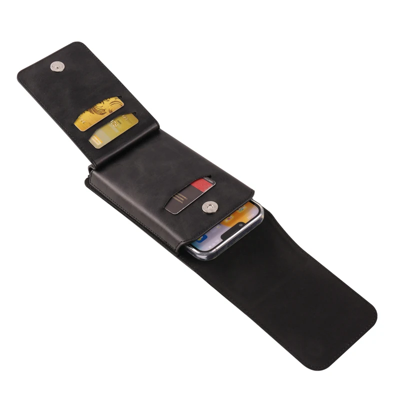 For iphone 17/17Pro/16Pro Max/16Plus/15/15Pro/14Pro Max/14Pro/14/13/12 Luxury Leather Belt Clip Case Men Mobile phone Waist Bag