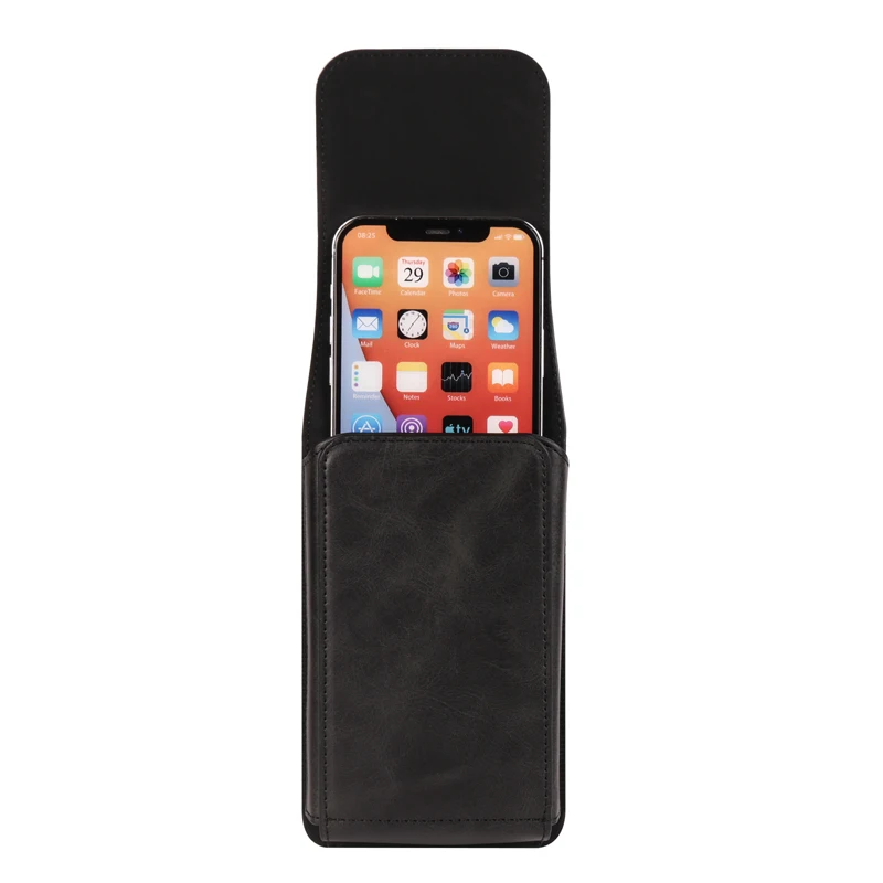 For iphone 17/17Pro/16Pro Max/16Plus/15/15Pro/14Pro Max/14Pro/14/13/12 Luxury Leather Belt Clip Case Men Mobile phone Waist Bag