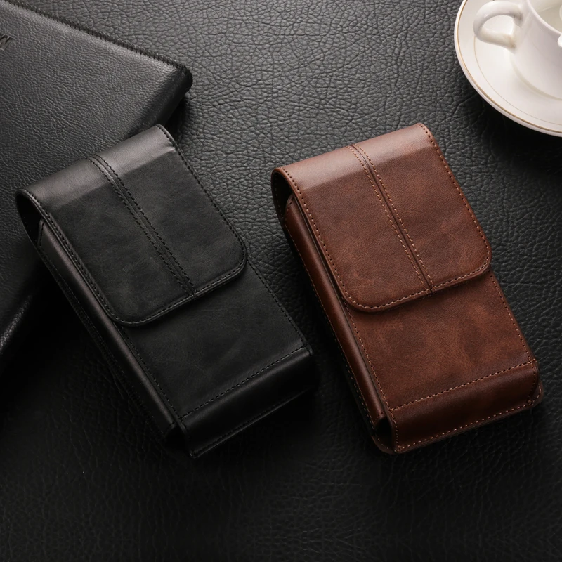 For iphone 17/17Pro/16Pro Max/16Plus/15/15Pro/14Pro Max/14Pro/14/13/12 Luxury Leather Belt Clip Case Men Mobile phone Waist Bag