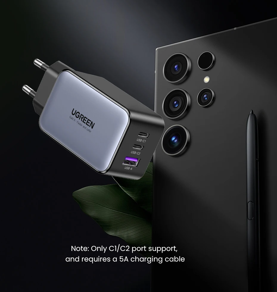 UGREEN 65W GaN Charger Quick Charge 4.0 3.0 Type C PD USB Charger for iPhone 16 15 14 Pro Max Fast Charger For Laptop PD Charger