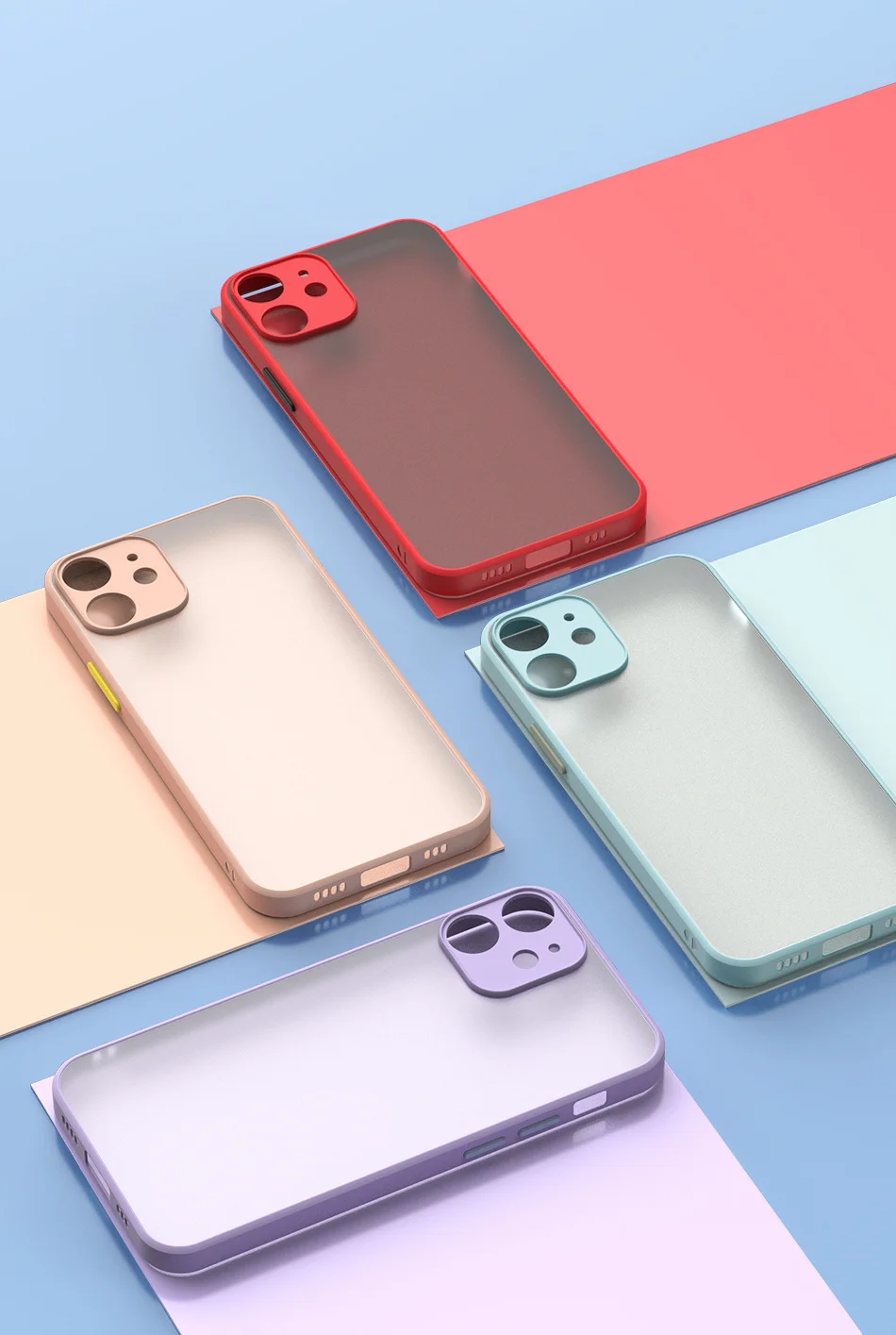 Luxury Matte Clear Square TPU Funda Case On For iPhone 17 16 15 14 13 12 11 Pro Max Plus Mini Plus Pls Funda IPHON Hard PC Cover