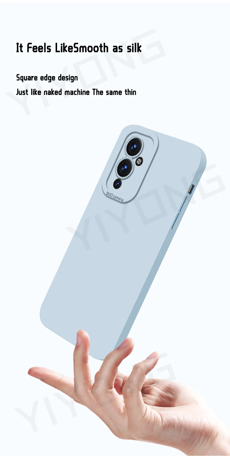 For OnePlus9 Case YIYONG Square Liquid Silicone Soft Cover For OnePlus 9 Pro One Plus 9 R RT 9R 9RT OnePlus9R OnePlus9RT Cases