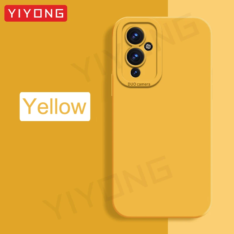 For OnePlus9 Case YIYONG Square Liquid Silicone Soft Cover For OnePlus 9 Pro One Plus 9 R RT 9R 9RT OnePlus9R OnePlus9RT Cases