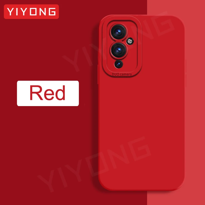 For OnePlus9 Case YIYONG Square Liquid Silicone Soft Cover For OnePlus 9 Pro One Plus 9 R RT 9R 9RT OnePlus9R OnePlus9RT Cases