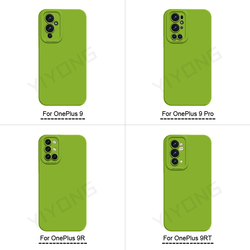 For OnePlus9 Case YIYONG Square Liquid Silicone Soft Cover For OnePlus 9 Pro One Plus 9 R RT 9R 9RT OnePlus9R OnePlus9RT Cases