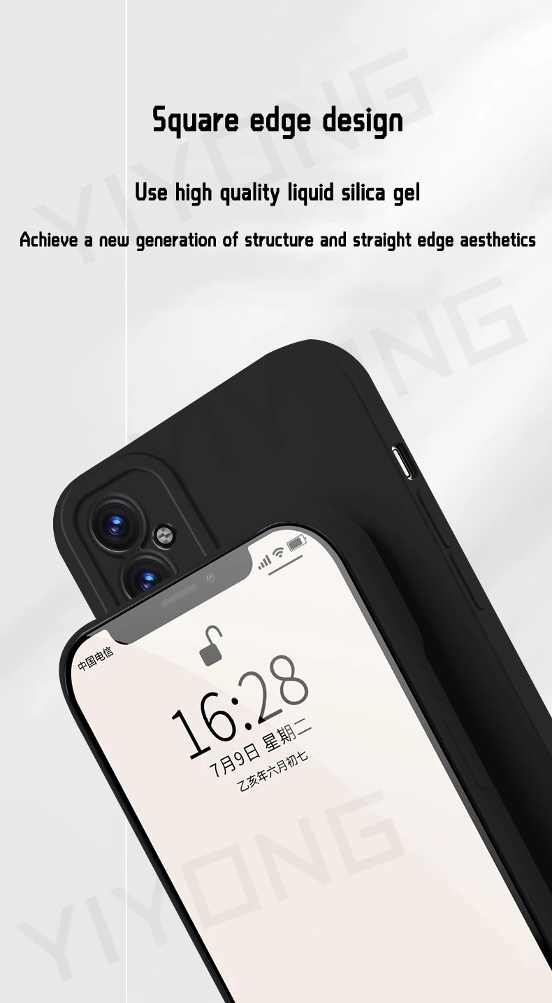 For OnePlus9 Case YIYONG Square Liquid Silicone Soft Cover For OnePlus 9 Pro One Plus 9 R RT 9R 9RT OnePlus9R OnePlus9RT Cases