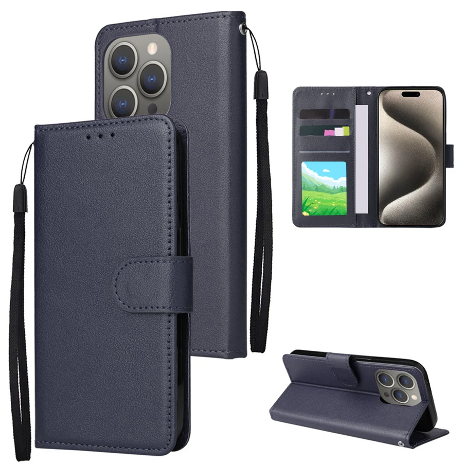 Wallet Card Slot Photo Frame Kickstand Magnetic Flip Leather Case For iPhone 15 Pro Max 14 Plus 13 12 11 XS XR SE 2022 8 7 Cover