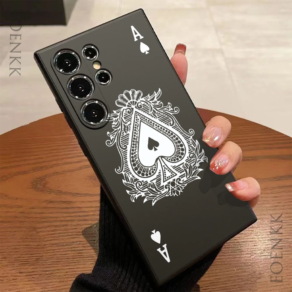 Poker Pattern Phone Case For Samsung Galaxy S25 S24 S23 S22 S21 S20 Ultra Plus FE A15 30 20 A53 A71 A72 5G Silicone Soft Cover