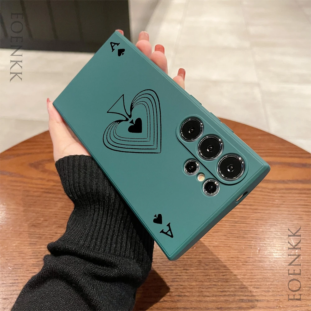 Poker Pattern Phone Case For Samsung Galaxy S25 S24 S23 S22 S21 S20 Ultra Plus FE A15 30 20 A53 A71 A72 5G Silicone Soft Cover