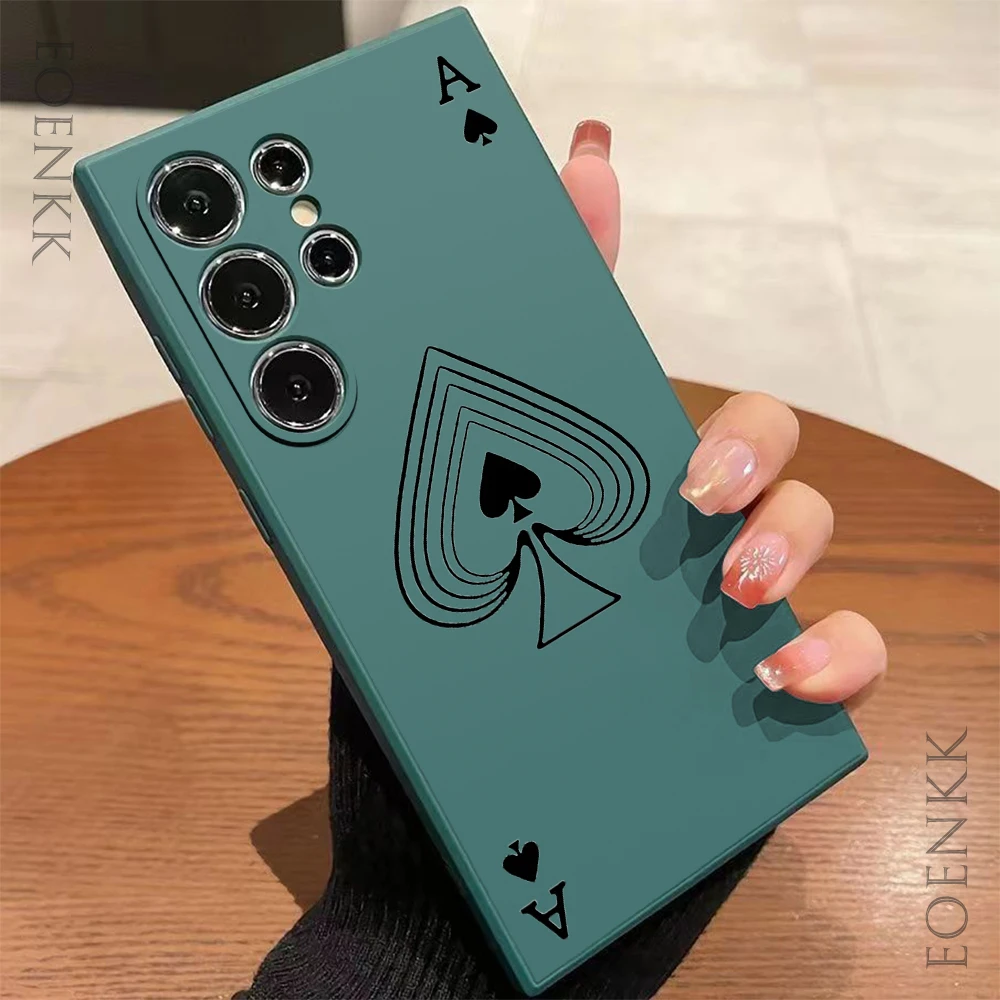 Poker Pattern Phone Case For Samsung Galaxy S25 S24 S23 S22 S21 S20 Ultra Plus FE A15 30 20 A53 A71 A72 5G Silicone Soft Cover
