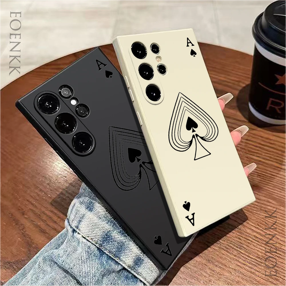 Poker Pattern Phone Case For Samsung Galaxy S25 S24 S23 S22 S21 S20 Ultra Plus FE A15 30 20 A53 A71 A72 5G Silicone Soft Cover