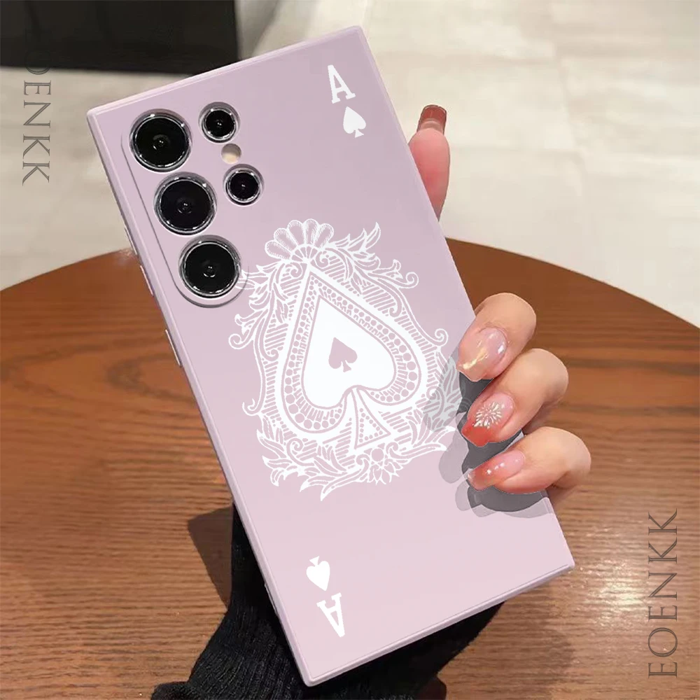 Poker Pattern Phone Case For Samsung Galaxy S25 S24 S23 S22 S21 S20 Ultra Plus FE A15 30 20 A53 A71 A72 5G Silicone Soft Cover