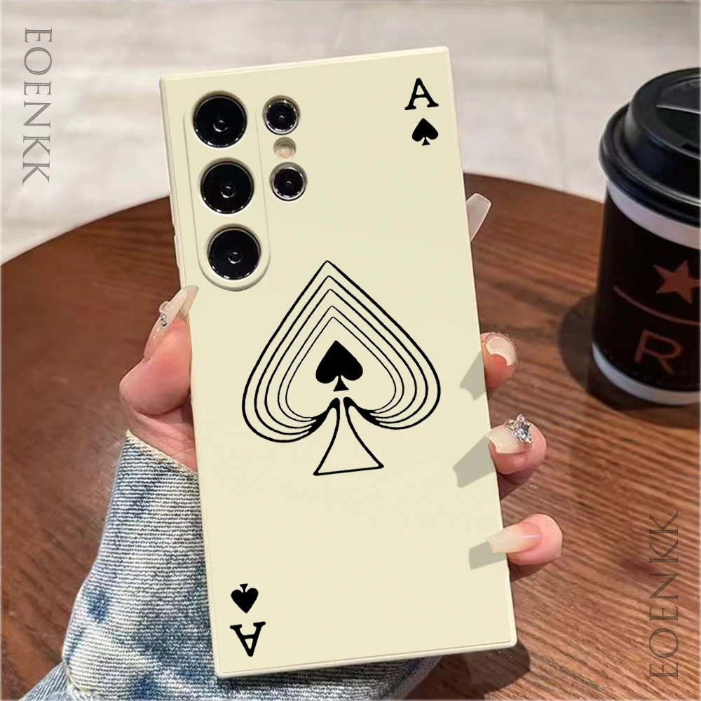 Poker Pattern Phone Case For Samsung Galaxy S25 S24 S23 S22 S21 S20 Ultra Plus FE A15 30 20 A53 A71 A72 5G Silicone Soft Cover