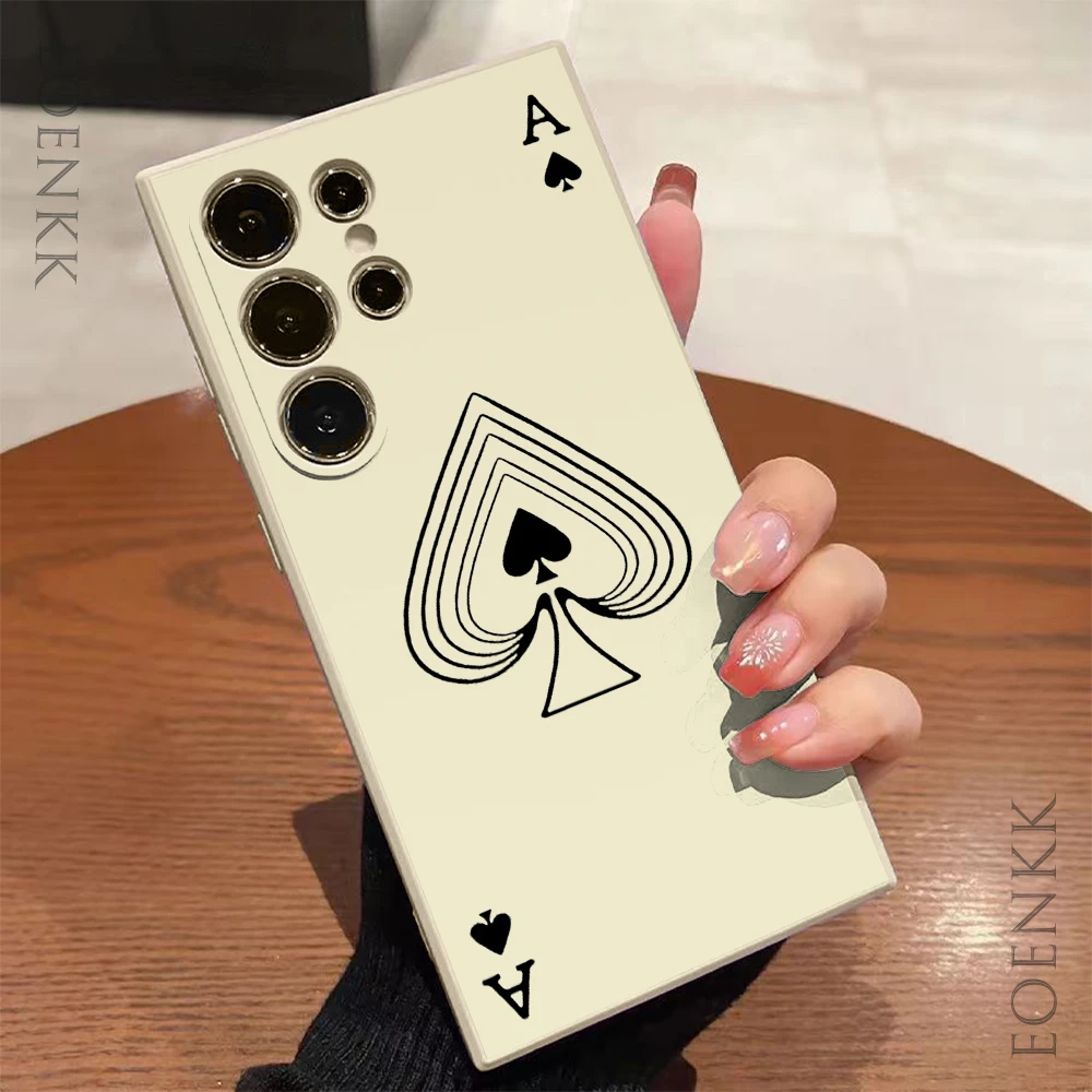 Poker Pattern Phone Case For Samsung Galaxy S25 S24 S23 S22 S21 S20 Ultra Plus FE A15 30 20 A53 A71 A72 5G Silicone Soft Cover